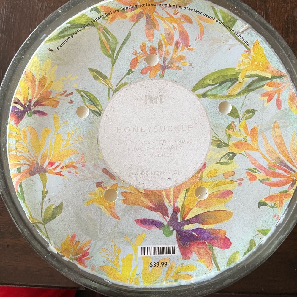 Pier 1 Honeysuckle Floral 4 wick Candle
